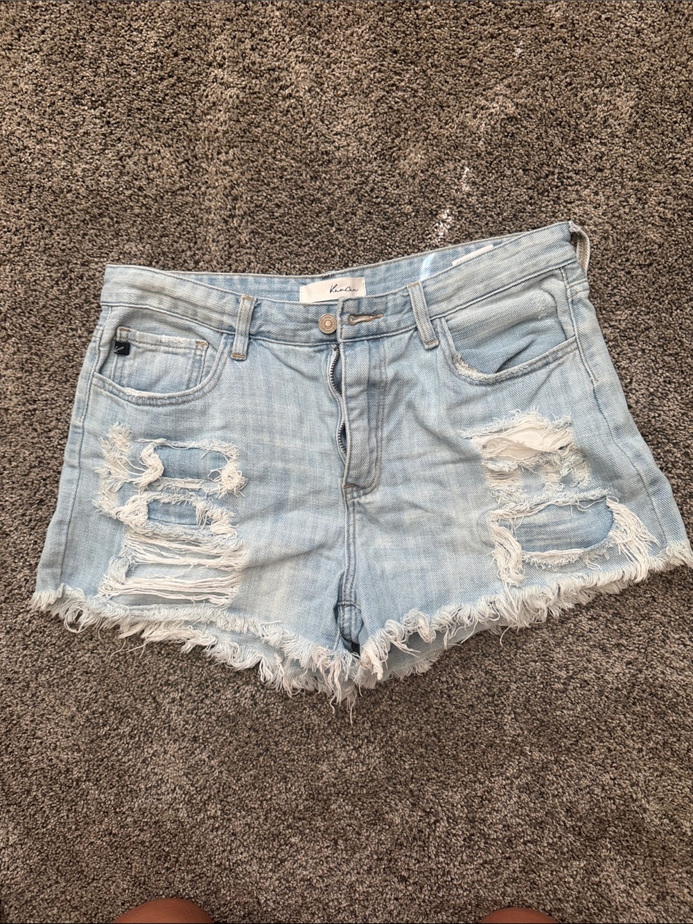 KanCan Light Blue Distressed Denim Cutoff Shorts
